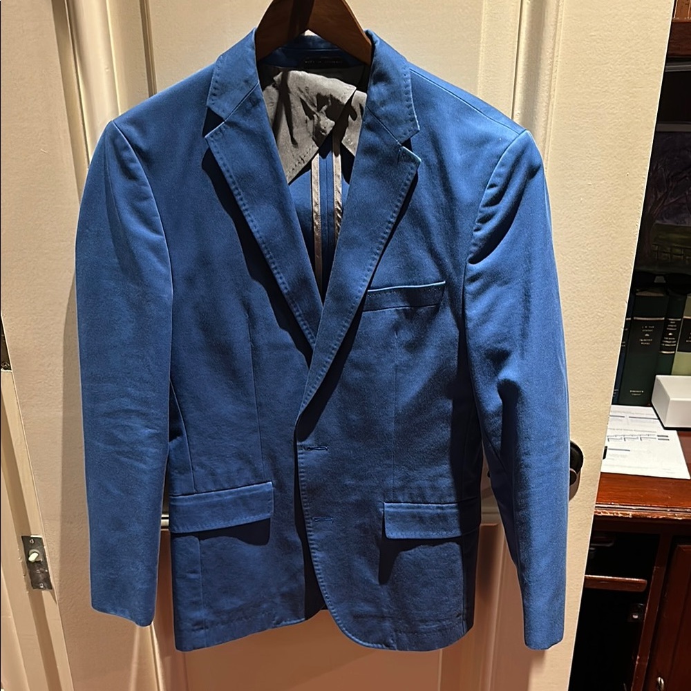 Hugo Boss Blue Sport Coat Tailored Fit Notched Lapels